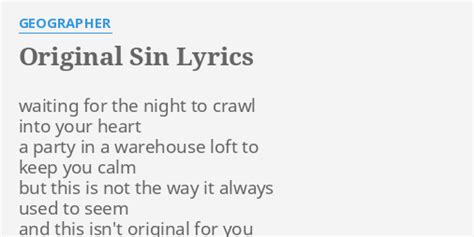 original sin song lyrics by geographer